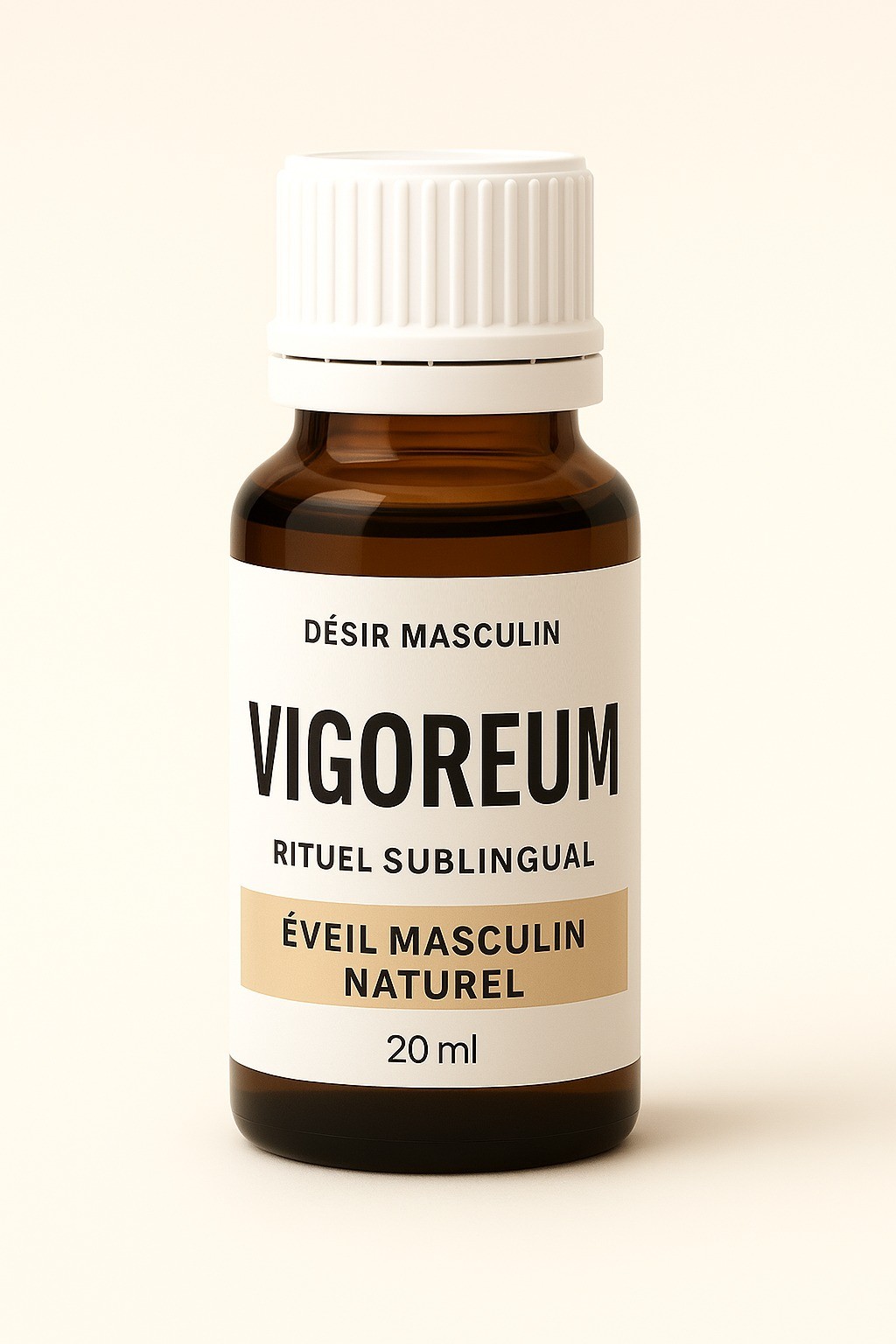 Flacon VIGOREUM — Éveil masculin naturel